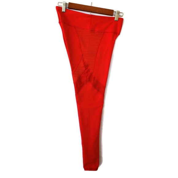 Fabletics Red Mesh Leggings Size: Small - Picture 6 of 7